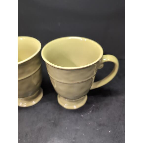 Pier 1 Imports Martillo Green Sage Footed Mugs, 12oz Cup, Set Of 2 Coffee Mugs - Picture 5 of 9